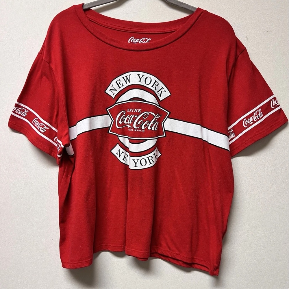 Coca Cola Red Short Sleeve Graphic Tee with White Logo